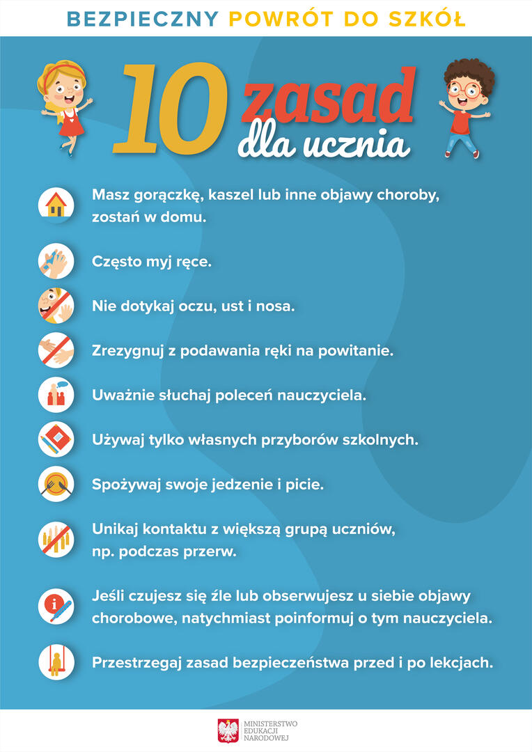 10 zasad bezpieczeństwa dla ucznia!